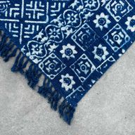 Ръчно изработено индигово покривало - 170x120 см - Desi Stripes