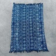 Ръчно изработено индигово покривало - 170x120 см - Desi Stripes