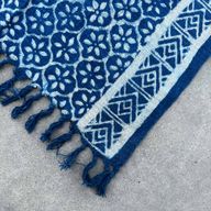 Ръчно изработена индиго пътека - 170x60 см - Madjid Tiles