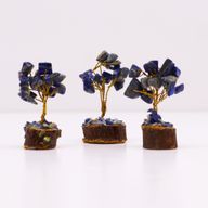 Мини Дървета От Скъпоценни Камъни На Дървена Основа - Содалит (15 камъка)