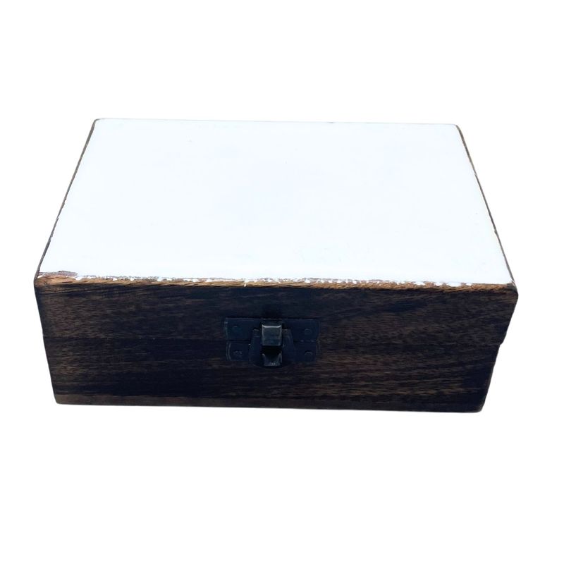 Керамична Кутия от Манго Бяла - 15x10x6 см