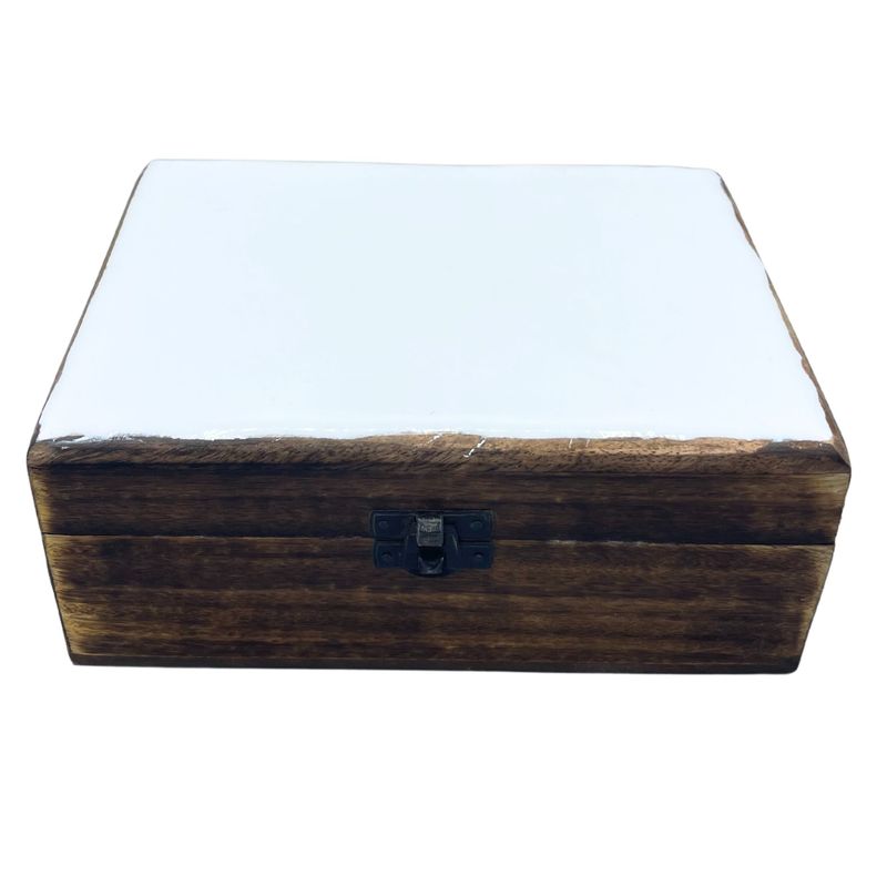 Голяма Керамична Кутия Бяла - 20x15x7.5 см