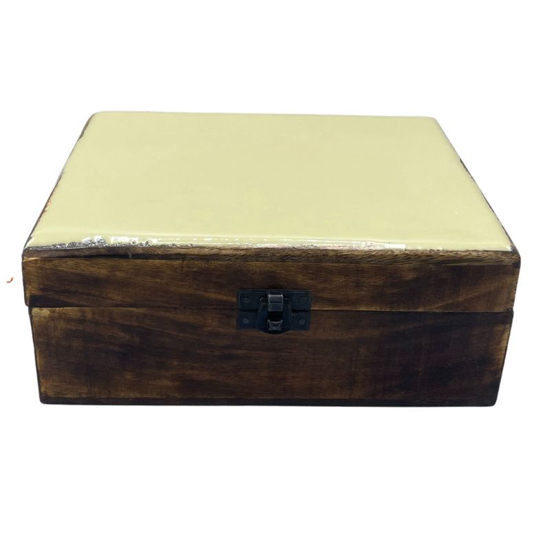 Голяма Керамична Кутия Жълта - 20x15x7.5 см