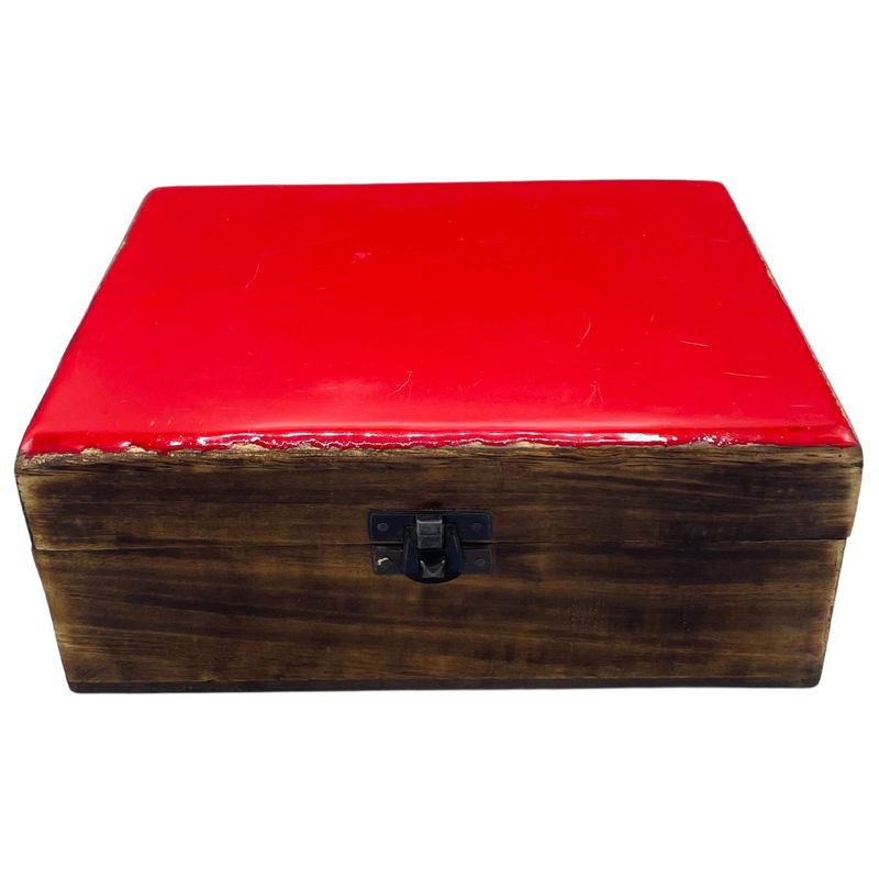 Голяма Керамична Кутия Червена - 20x15x7.5 см