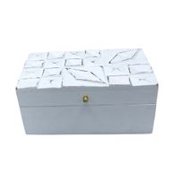 Винтидж Деко Кутия Бели Диаманти 22x12x10 см