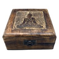 Квадратна дървена кутия за спомени 13x13x6 см -Будда