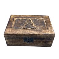 Средна дървена сувенирна кутия 15x10x6 см - Буда