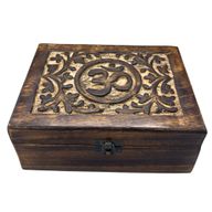Голяма дървена кутия за спомени 20x15x7,5 см - Om