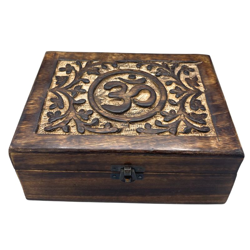 Голяма дървена кутия за спомени 20x15x7,5 см - Om