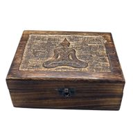 Голяма дървена кутия за спомени 20x15x7.5 см - Будда