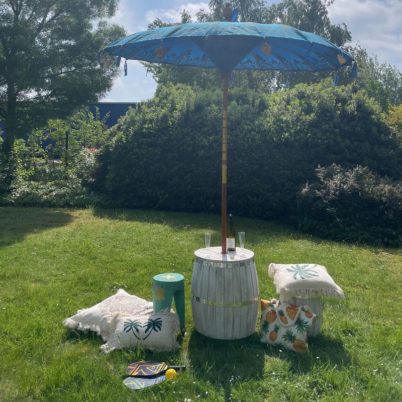 Bali Patio Parasol - памук - бирюзов декор - 2 м