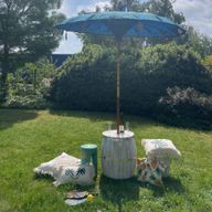 Bali Patio Parasol - памук - бирюзов декор - 2 м