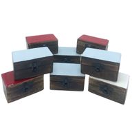 Дървена кутия за хапчета 9x5x4 см - еднотонни керамични цветове - асортимент