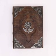 Масивна книга в червено-кафяв тон - Zinc Rose декор - страници с неравни ръбове - 26x18 см