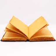 Масивна кафяво-танова книга - цинков пентагонален декор - страници с неравни ръбове - 26x18 см