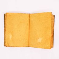 Тежка книга в кафяв цвят - Декор на бухал от цинк - Страници с неравни ръбове - 26x18 см