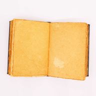 Масивна кафяво-танова книга - цинков пентагонален декор - страници с неравни ръбове - 26x18 см