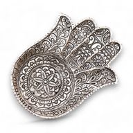 Полиран Алуминиев Дълъг Държач за Тамянни Пръчици "Hamsa" - 18x13см