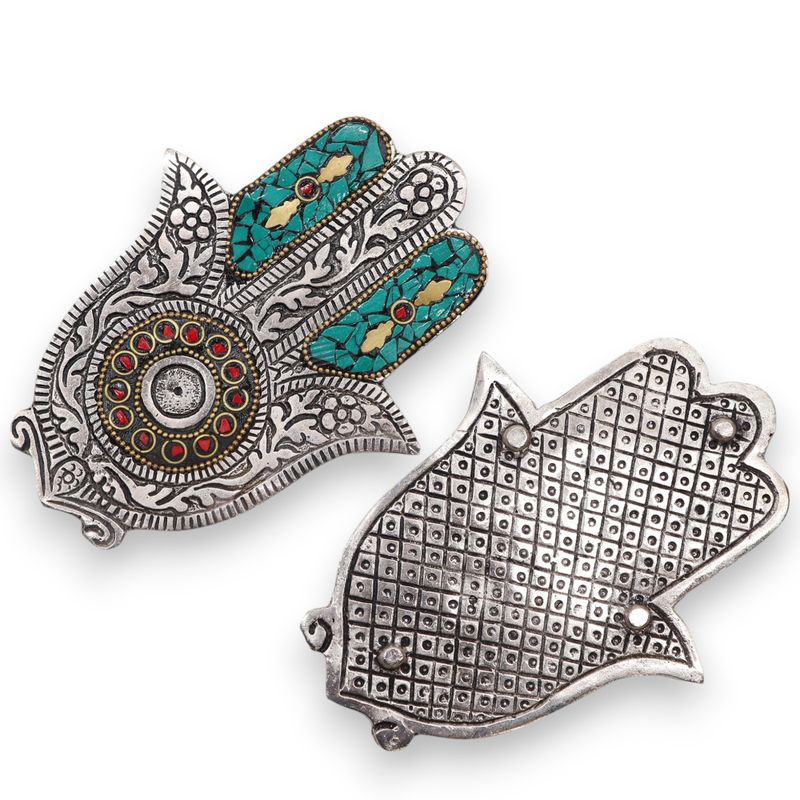 Малък Държач за Тамянни Пръчици "Hamsa" - Зелено - 13x5.5см