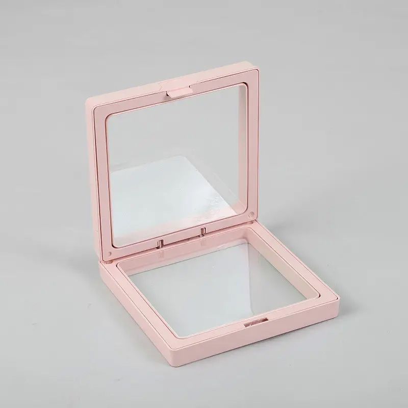 Малка 3D плаваща рамка за дисплей 7x7 см - розово