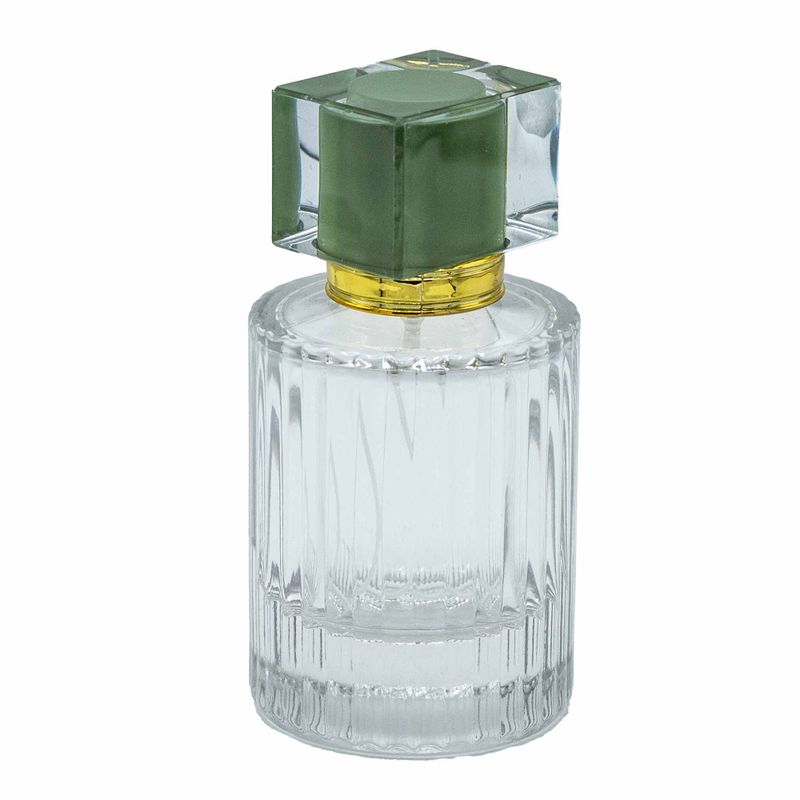 Teal Moss - 50ml Кръгла бутилка с релефни ивици, спрей и капачка