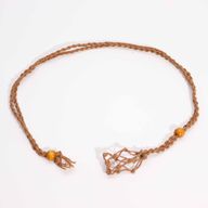 Корда за гердан с кристални камъни 45 см / 18 инча - кафява