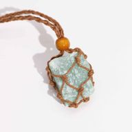 Корда за гердан с кристални камъни 45 см / 18 инча - кафява