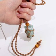 Корда за гердан с кристални камъни 45 см / 18 инча - кафява