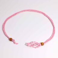 Конец за колие с кристални камъни 45 см/18 инча - розово