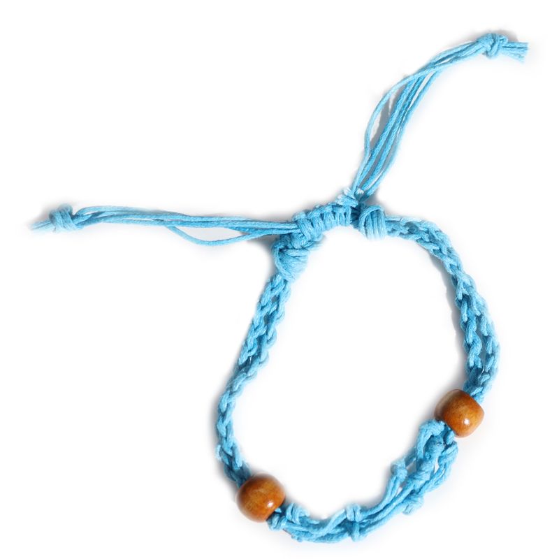 Кристална гривна от камъни на кордова връв 20-28 см/7.8-11 инча - Синя