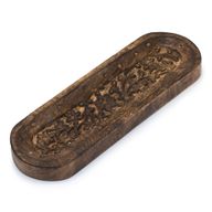 Голям Дървен Уловител за Пепел - 30x10см - Дизайн на Цветя