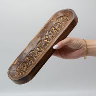 Голям Дървен Уловител за Пепел - 30x10см - Дизайн на Цветя