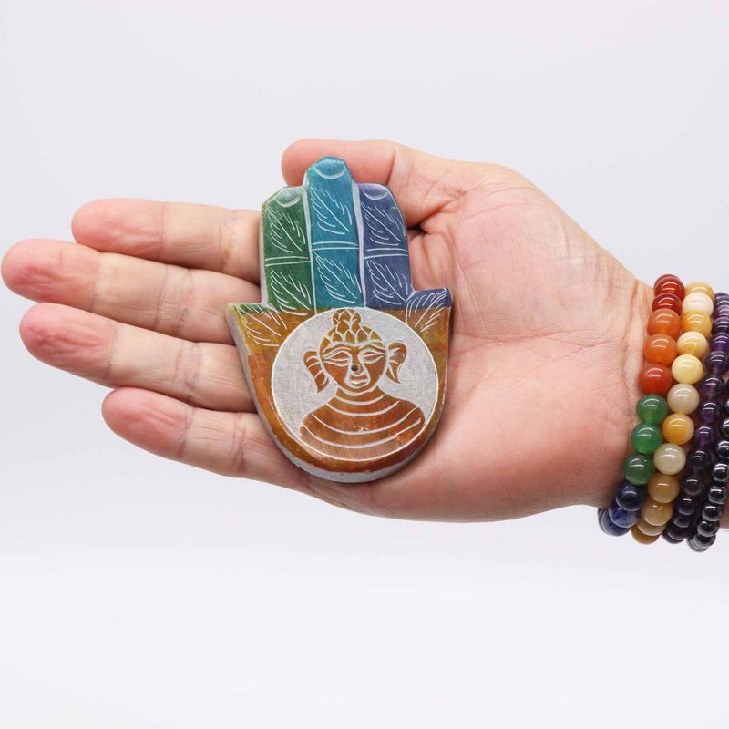 Поставка за Тамян от Стеатит "Hamsa" - 9x6см - Буда