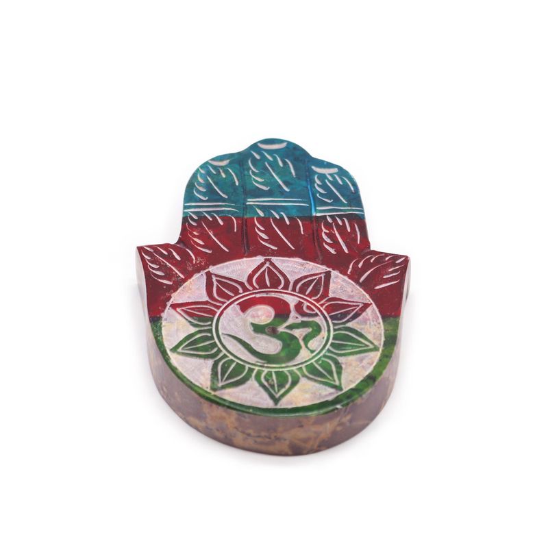 Поставка за Тамян от Стеатит "Hamsa" - 9x6см - Ом