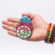 Поставка за Тамян от Стеатит "Hamsa" - 9x6см - Ом
