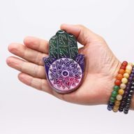 Поставка за Тамян от Стеатит "Hamsa" - 9x6см - Лотос