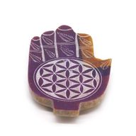 Поставка за Тамян от Стеатит "Hamsa" (средна големина) - 13x9см - Цветето на Живота