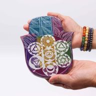 Поставка за Тамян от Стеатит "Hamsa" (голяма) - 18x15x1.2см - Седем Чакри