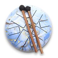Метален Барабан Happy Drum Синьо Небе Ом - 18 см