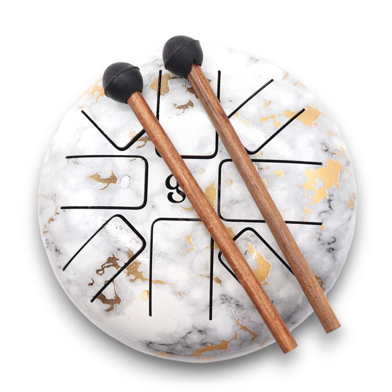 Метален Барабан Happy Drum Мраморен Ом - 18 см