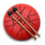 Метален Барабан Happy Drum Червен Ом - 16 см