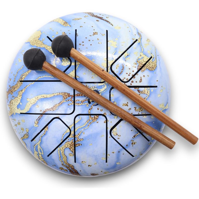 Метален Барабан Happy Drum Синьо Небе - 17x13 см