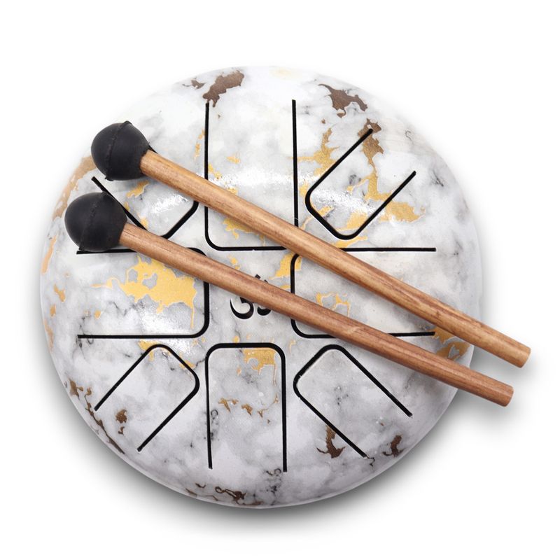 Метален Барабан Happy Drum Мраморен - 17x13 см
