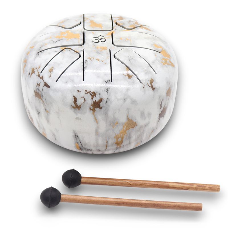 Метален Барабан Happy Drum Мраморен - 17x13 см