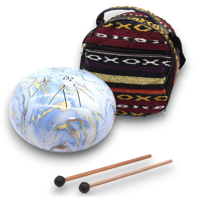Метален Барабан Happy Drum Синьо Небе - 22x18 см