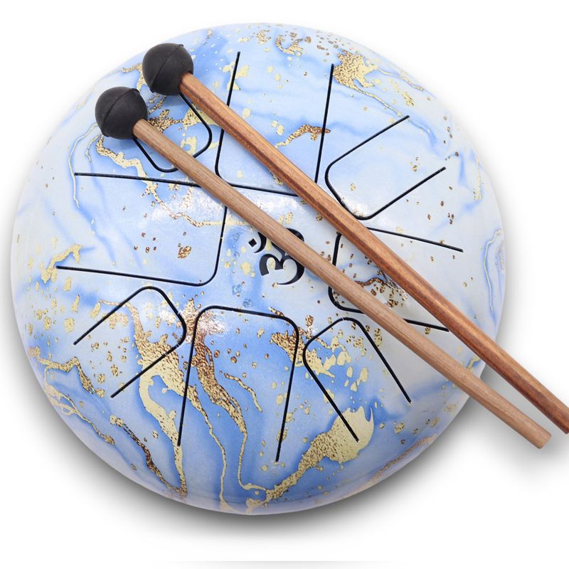 Метален Барабан Happy Drum Синьо Небе - 22x18 см