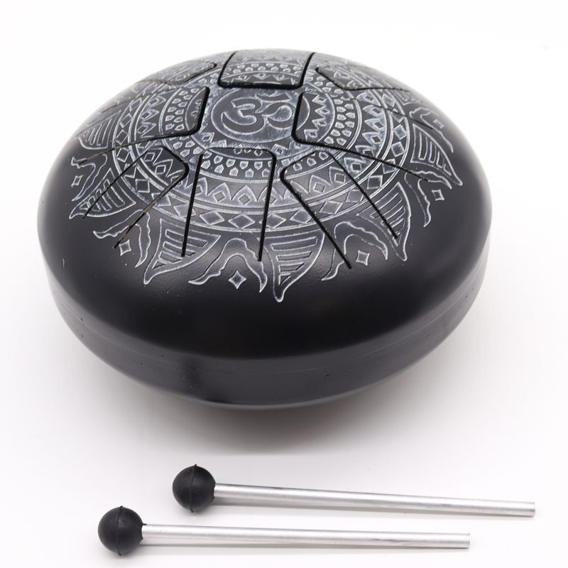 Метален Барабан Happy Drum Гравирана Ом Мандала - 22x15 см