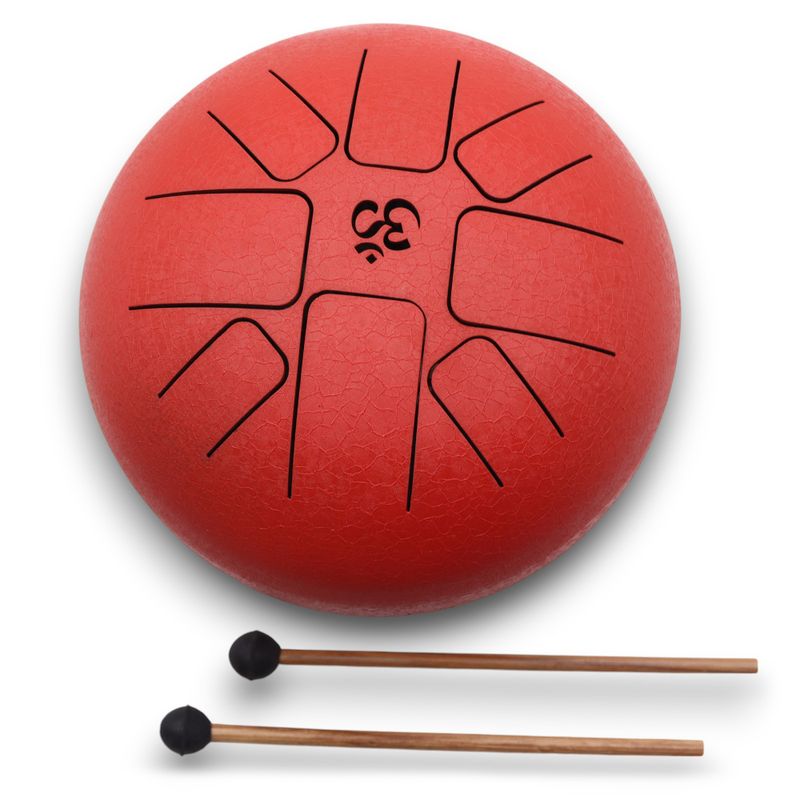 Метален Барабан Happy Drum Червен Ом - 22x16 см
