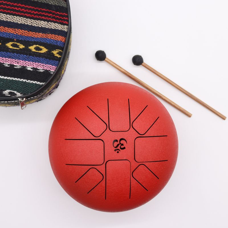 Метален Барабан Happy Drum Червен Ом - 22x16 см
