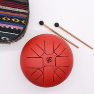 Метален Барабан Happy Drum Червен Ом - 22x16 см